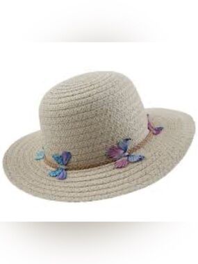 Girls Butterfly Short Brim Floppy Hat